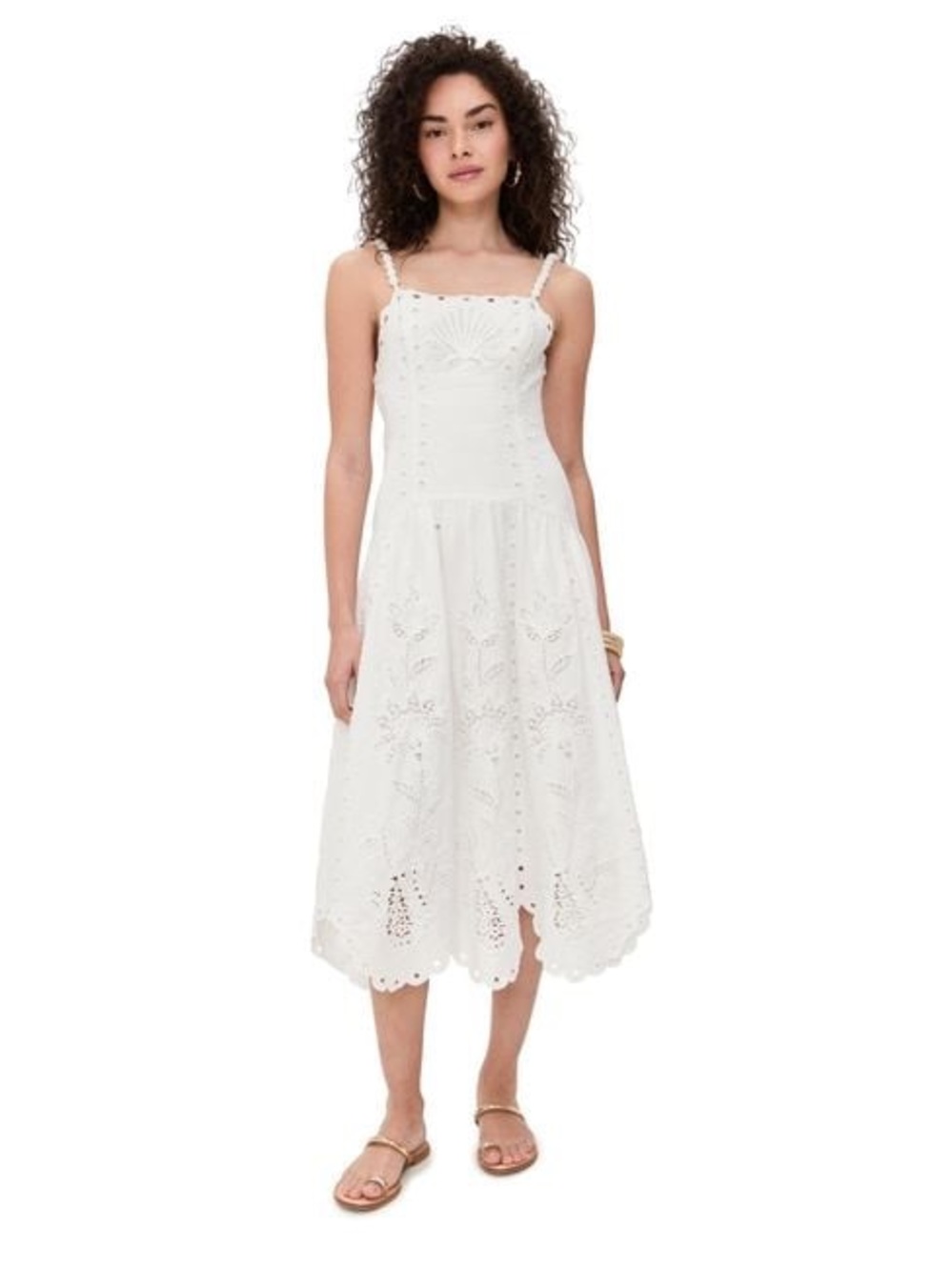Farm Rio White Off Richilieu Midi Dress NWT - Picture 10 of 13